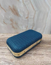 FANCY PARTYWEAR BOX CLUTCH WITH HANDLE SHIMMER SHINING BRIDAL CLUTCH