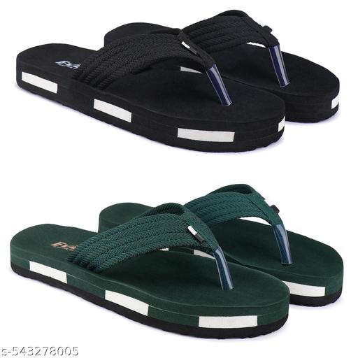 Mens Comfortable Trending And Stylish Slipper And Flipflop (Pack Of 2) Slippers