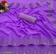FASHION SOFT GEORGETTE WITH SIROSKI DIAMONDS WORK WEDDING CREATION & PARTY WEAR SAREE