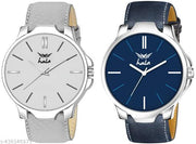 Combo of 2 | Silicon Mesh & Leather Straps | 1 Year Warranty | Boys Series