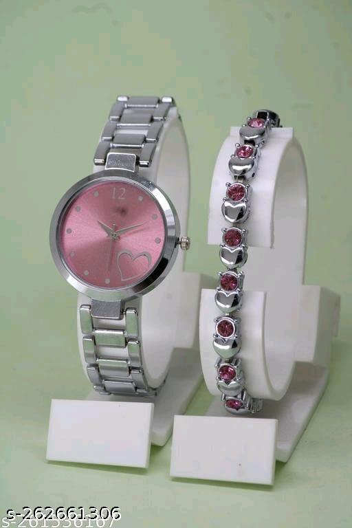  Metal Strap Analog Women Watch with Attractive Bracelet for Women