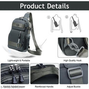Sling Bag for Men Slim Lightweight Oxford Cloth Waterproof Side Bag with Multiple Pockets for Travel