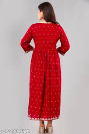 GF 106 TM MAROON DESIGNER FRONT SLIT KURTI