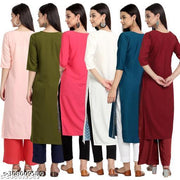 Polyster/Crepe fabric-New Fancy Dhamaka Kurti On Lowest Price & Best Quality pack 6