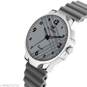 1530-Grey cross strap analog watch for men and boys
