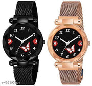 New design analog watch for women and girls(pack of 2)