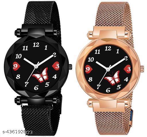New design analog watch for women and girls(pack of 2)