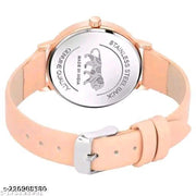 JMH ENTERPRISE Branded Best Quality Ethnic Embossed Designer Shine Round Dial With Slim Fit Alluring Leather Belt Women Analog Watch For Girls