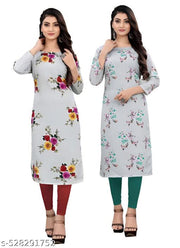 Women's and Girls Crepe Aline Straight kurti new arrival