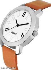 Stylish Men Glamour Brown Leather Analog Latest Watches gifted Man combo set
