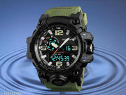 1155 Army Green Chronograph Analog Digital Watch