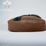 Ummul Brown Shoulder Bag Two-Tone Brown, Crossbody Laptop Satchel with Adjustable Strap