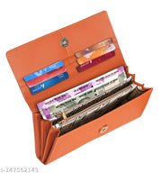 Women's and Girl's Synthetic PU-Leather Mobile Hand Clutch Handbag Hand wallet Purses