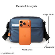 Spiaty Crossbody Sling Bag, Water-, Scratch-Resistant, Anti-Wrinkle, High-Density Nylon, Adjustable Strap, Multiple Compartments, 22x16x8 CM