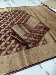 New organza wedding Siroski with Jhalar Soft saree