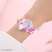 S K Fashion Cute Children's Unicorn Silicone Cartoon Watch Gift For Kids