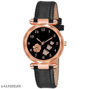 women watch black Unique New Stylish Collection classic Designer Leather belt Charming Look Quartz Analog Ladies Girls Watches watch for women