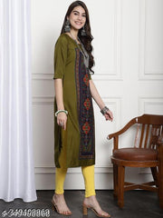 Polyster/Crepe fabric-Women Ethnic Wear Women Crepe Fabric Printed Straight Kurti, Size -S, M, L, XL, XXL, 2XL, XXXL, 3XL, 4XL, 5XL ( New Arrival New Design Fashionable Kurti )