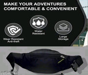 Waist Bag for Women and Men/Fanny Pack with 3-Zipper Pockets Waist Pouch for Hiking, Travel, Camping, Running, Sports Outdoors and Adventures Money Phone Belt with Adjustable Strap