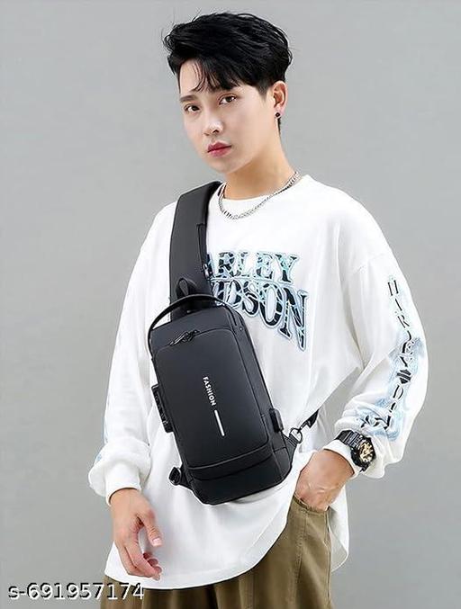 USB SLING WAIST BAG LATEST SOLID ZIPPER QUALITY 4 COMPARTMENT ZIPPER BAG CLASSY WAIST USB BAG GOOD LOOK TRENDING CROSS SLING BUSINESS CASH BAG WITH USB POWER PORT CONNECTION MULTICOLOURED WAIST BAG