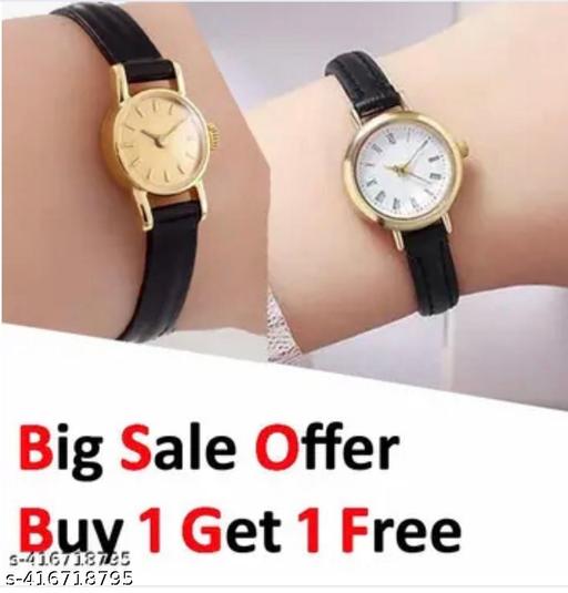 New Classy trending Best Selling Black Gold analog watch for girls and women pack of 2