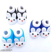 BABY BOOTIES||KIDS SHOES ||BABY SHOES Kids with fabulous desigins & colors booties  Baby shoes/ Baby Booties/ Booties/ New born baby shoes for baby boy and baby girl with fancy bunny comfortable and skin friendly pack of 3 pair