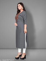Women's Embroidered Yoke Design Plus Size Rayon Kurtis