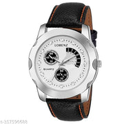 LORENZ Gift Combo of Brown Wallet & White Dial Watch for Men & Boys | CM-1069WL-BRN