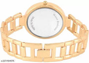 Attractive New Solid Dial Attractive Metal Chain Belt Analog Watch for Women