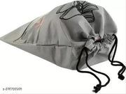 Grey Non-Woven Shoe Cover Bags Pack of 6 - Portable Travel Shoe Storage Pouches with Clear View PVC Window & Drawstring Closure | Dustproof & Moisture-Resistant Footwear Organizer Bags for Sneakers, Heels, Oxfords & Sports Shoes