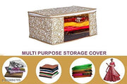 New Saree Cover Set of 12 Non Woven Fabric Clothes Organiser for Wardrobe with Transparent Window & Zip Clothes Storage Bag for Lehenga, Suit, Dress Saree Packing Covers for Clothes