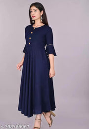 Ultra Fashion Women's Solid Flared Kurti