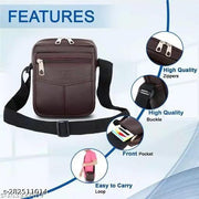 JATTIK PU Synthetic Leather Casual Formal Dailyuse Trendy Shoulder Daytrip Side Crossbody Office Slingbag For Men and women