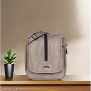 LOREM Grey Stylish PVC Coated Matty Fabric Cross Body Sling Bag For Men SL10