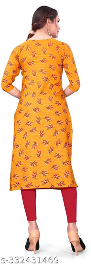Women's Printed Black Crepe Kurti