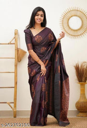 Designer Beautiful Banarasi Saree with Blouse Piece for Women