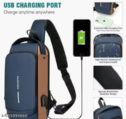 Waterproof Polyester Slim Unisex Crossbody Sling Bag Chest Backpack Men's Shoulder Bag, Leisure Travel Handbag, Hard Shell Anti-Theft Chest Bag