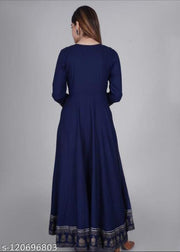 Navy blue long gown