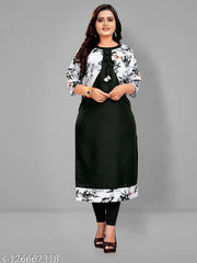 Jacket Style Digital Printed Cotton Kurtis