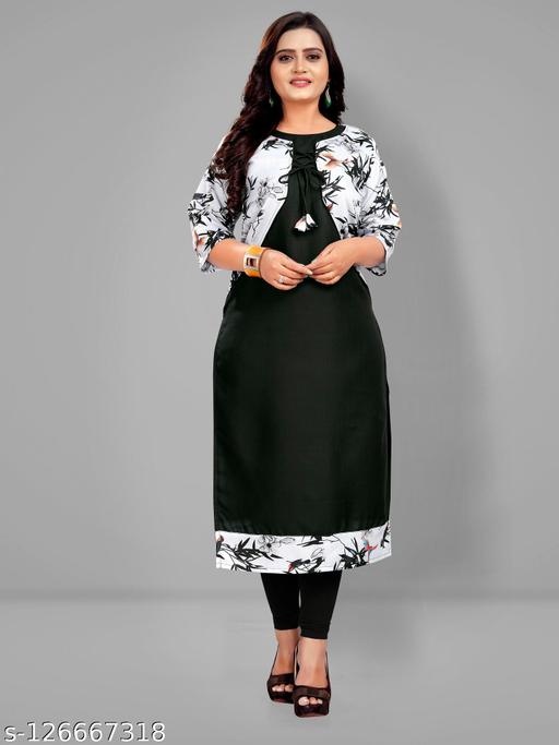 Jacket Style Digital Printed Cotton Kurtis