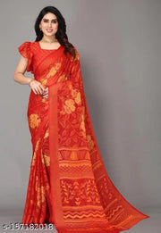SITANJALI FANCY BRASSO SAREE WITH UNSTITCHED BLOUSE