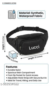 LUCCI Fanny Packs for Men and Women, Water-Repellent Sports Waist Pack Bag for Travelling , Jogging , Sports