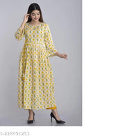 Trendy Rayon A Line Printed Anarkali Kurti for Women Solid Anarkali Kurti