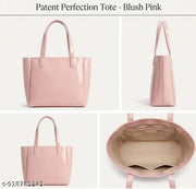 Spacious Tote Bag For Womens Handbag Ladies Purses, With Zip Closure Shining Synthetic Leather
