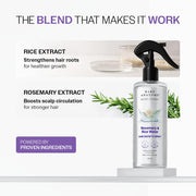 Bare Anatomy Nature x Science Rosemary Water Spray for Hair Growth & Hair Thickness with Rice Water | 100% Natural Extract | Soft & Smooth Hair | Controls Hairfall & Adds Shine | Non-Greasy & Fast Absorbing