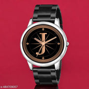 Talgo Analog Round Black Dial ALPHABET J Design Stylish Black Silicone Strap Classic Design Fancy Wrist Watch for Men and Boys, Pack of 1 - ALP-J-NEWAVO-SIL-CDBLK