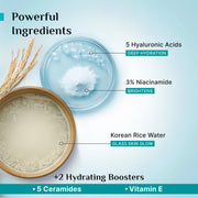 Pilgrim Korean Rice Water Hydra Glow Moisturizer for Glass Skin Glow - 100g