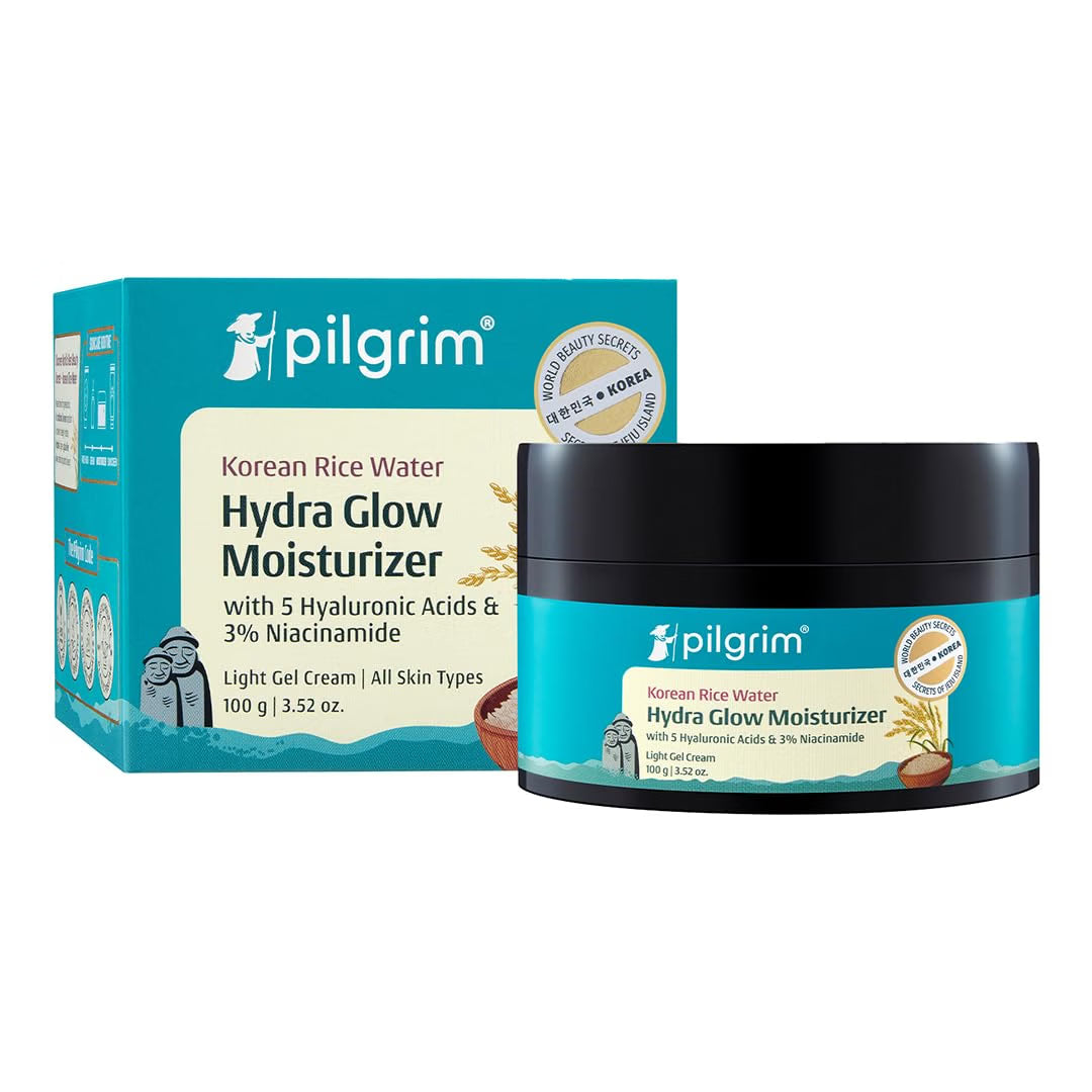 Pilgrim Korean Rice Water Hydra Glow Moisturizer for Glass Skin Glow - 100g