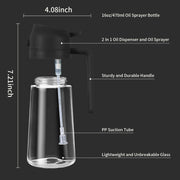 Misamo Enterprise 2-in-1 Oil Sprayer & Dispenser for Kitchen, 500ml, Black