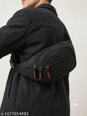Sleek Black Hip Pack and Sports Running Fanny Bag with Adjustable Buckle
